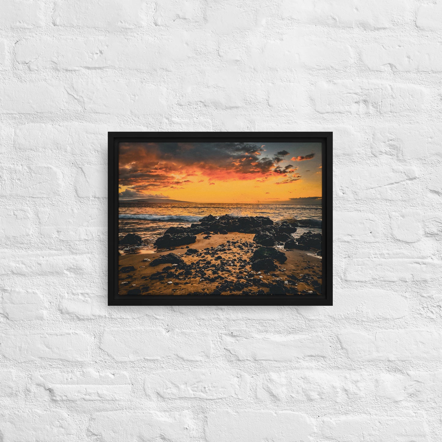 Fire Shore - Maui, Wailea | Framed Canvas Print