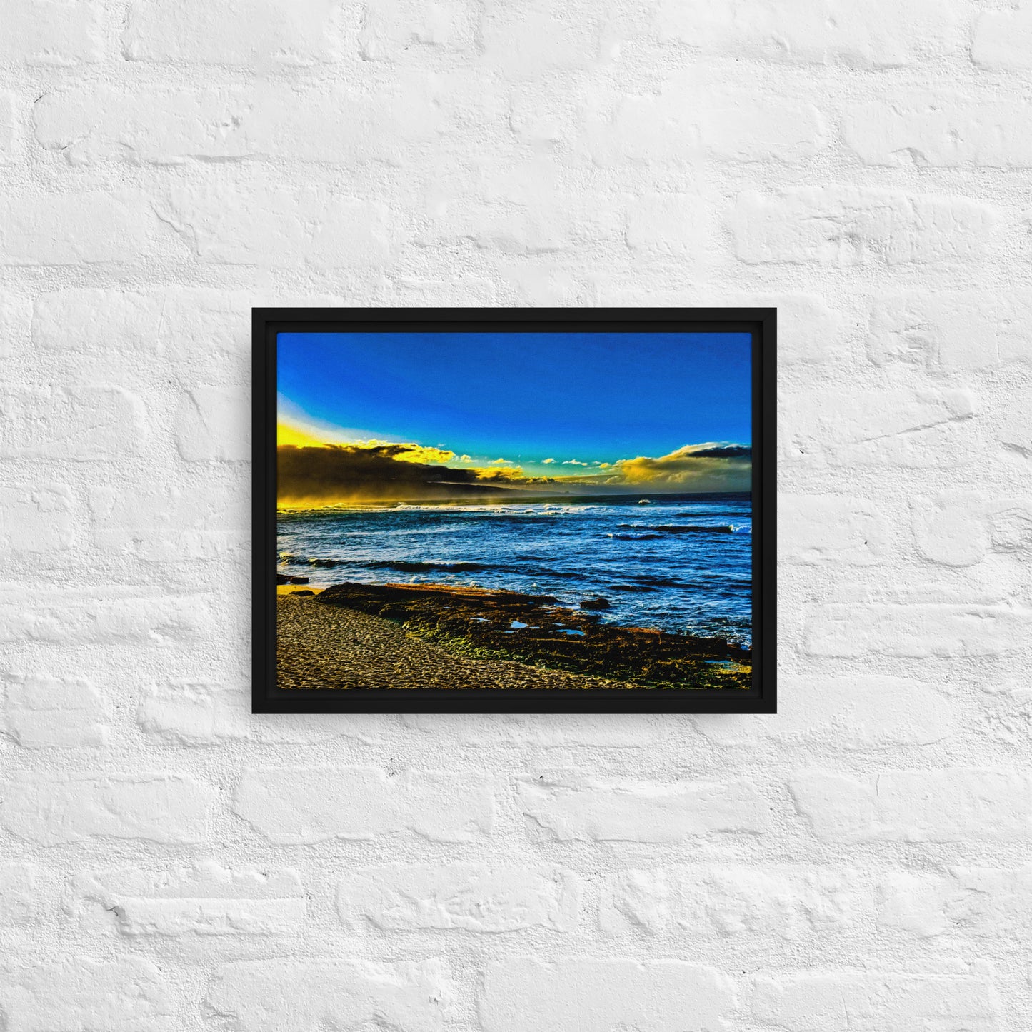 The Mist and the Light — Maui, North Shore | Framed Canvas Print