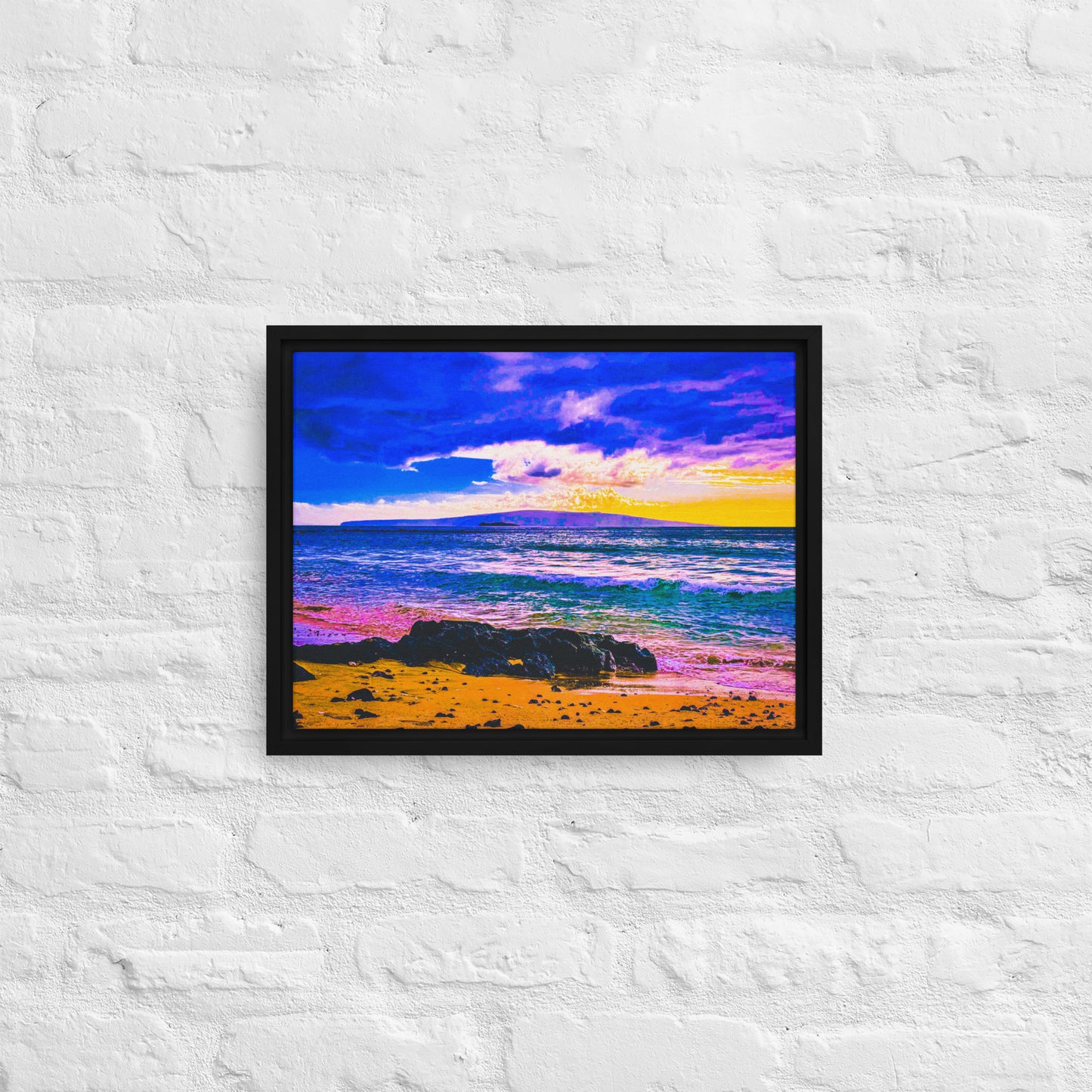 Island on the Horizon — Maui, Wailea | Framed Canvas Print