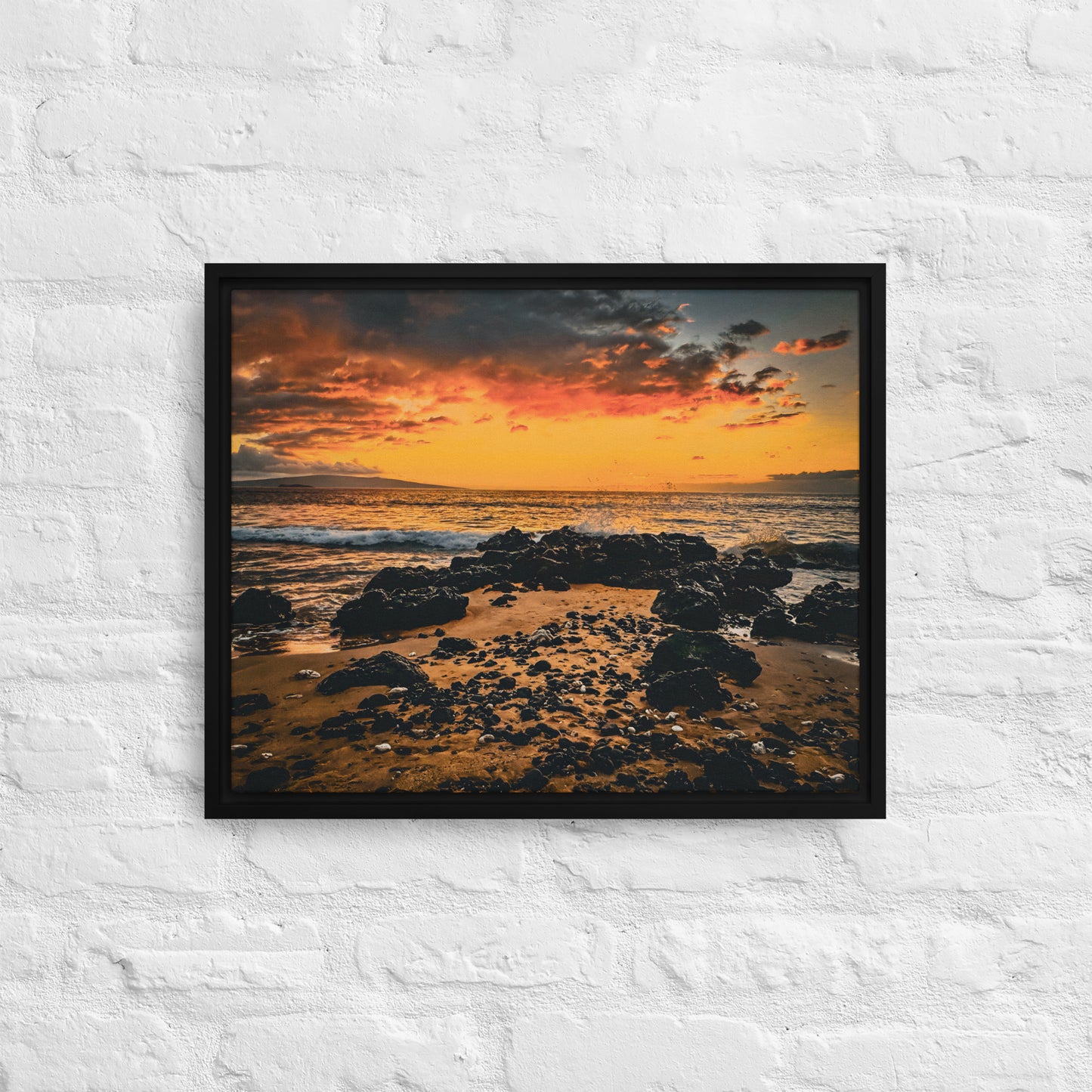 Fire Shore - Maui, Wailea | Framed Canvas Print