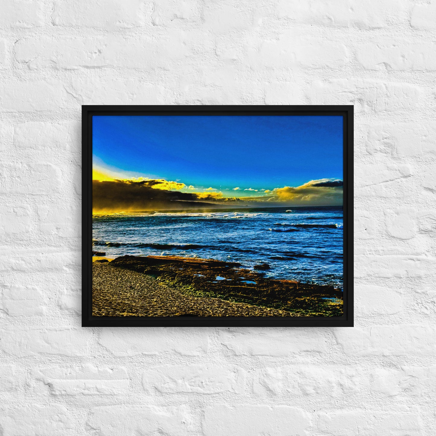 The Mist and the Light — Maui, North Shore | Framed Canvas Print