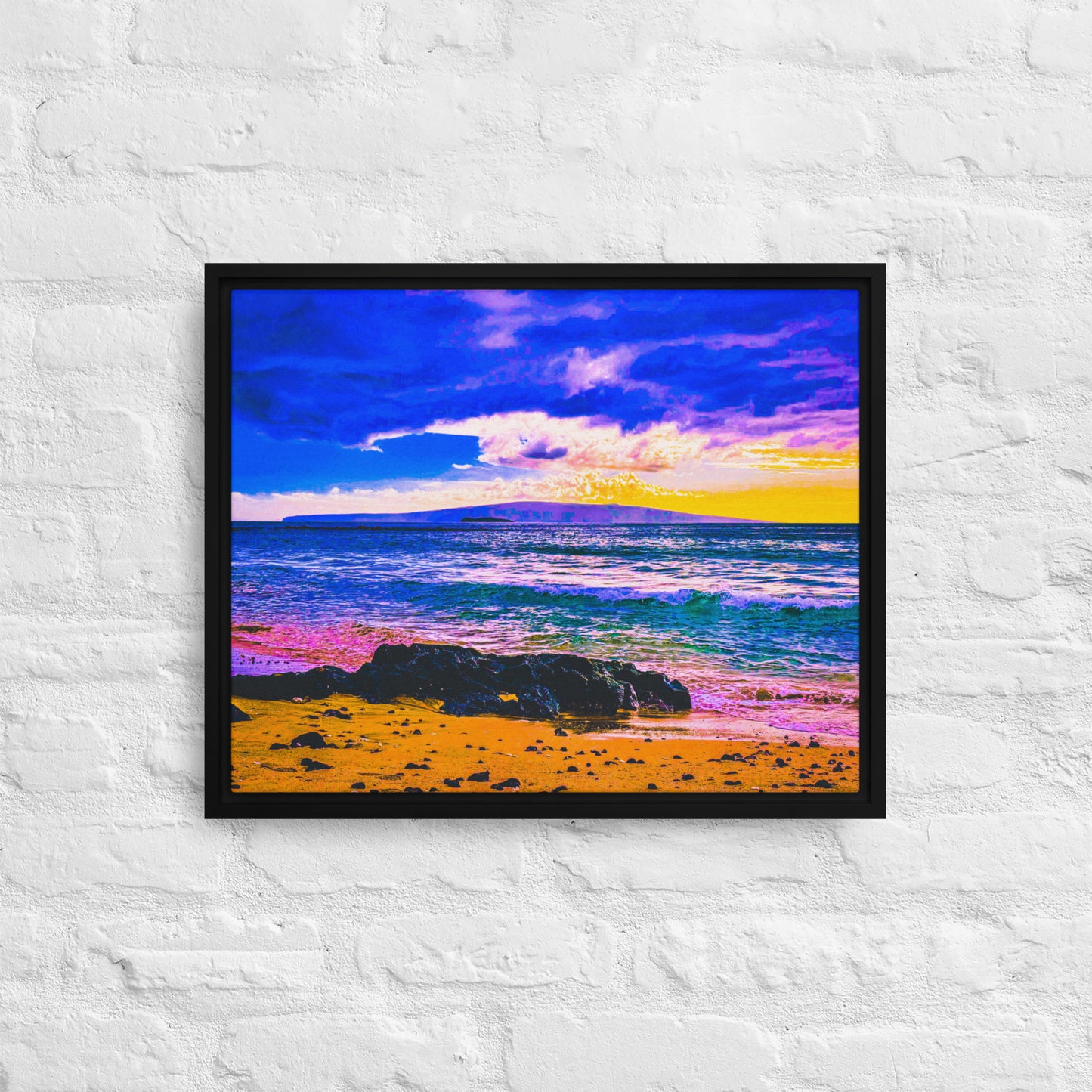 Island on the Horizon — Maui, Wailea | Framed Canvas Print