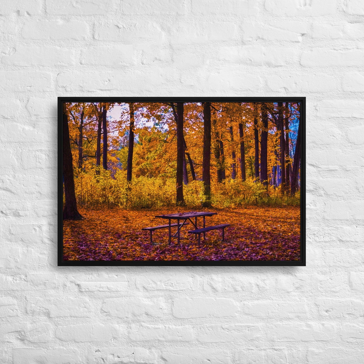 A Table for No One — Daniel Wright Forest Preserve | Framed Canvas Print