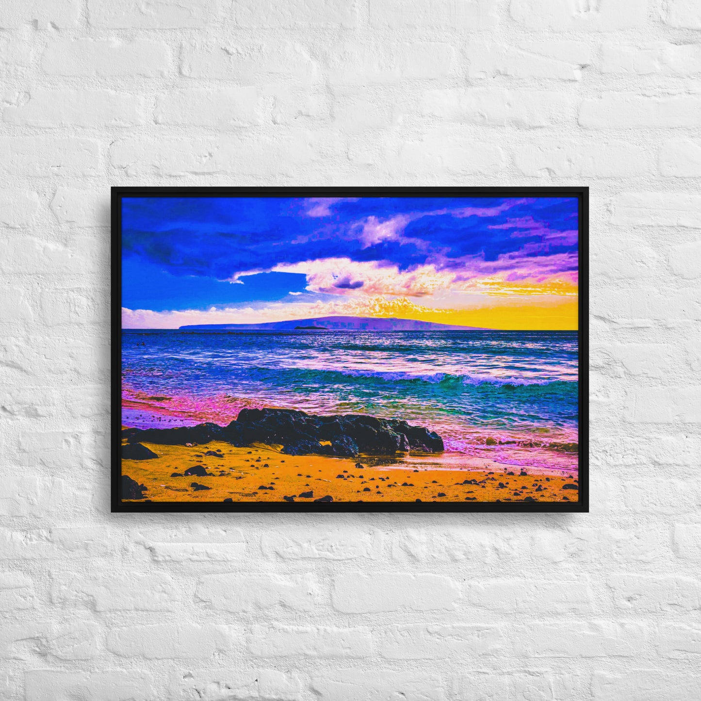 Island on the Horizon — Maui, Wailea | Framed Canvas Print