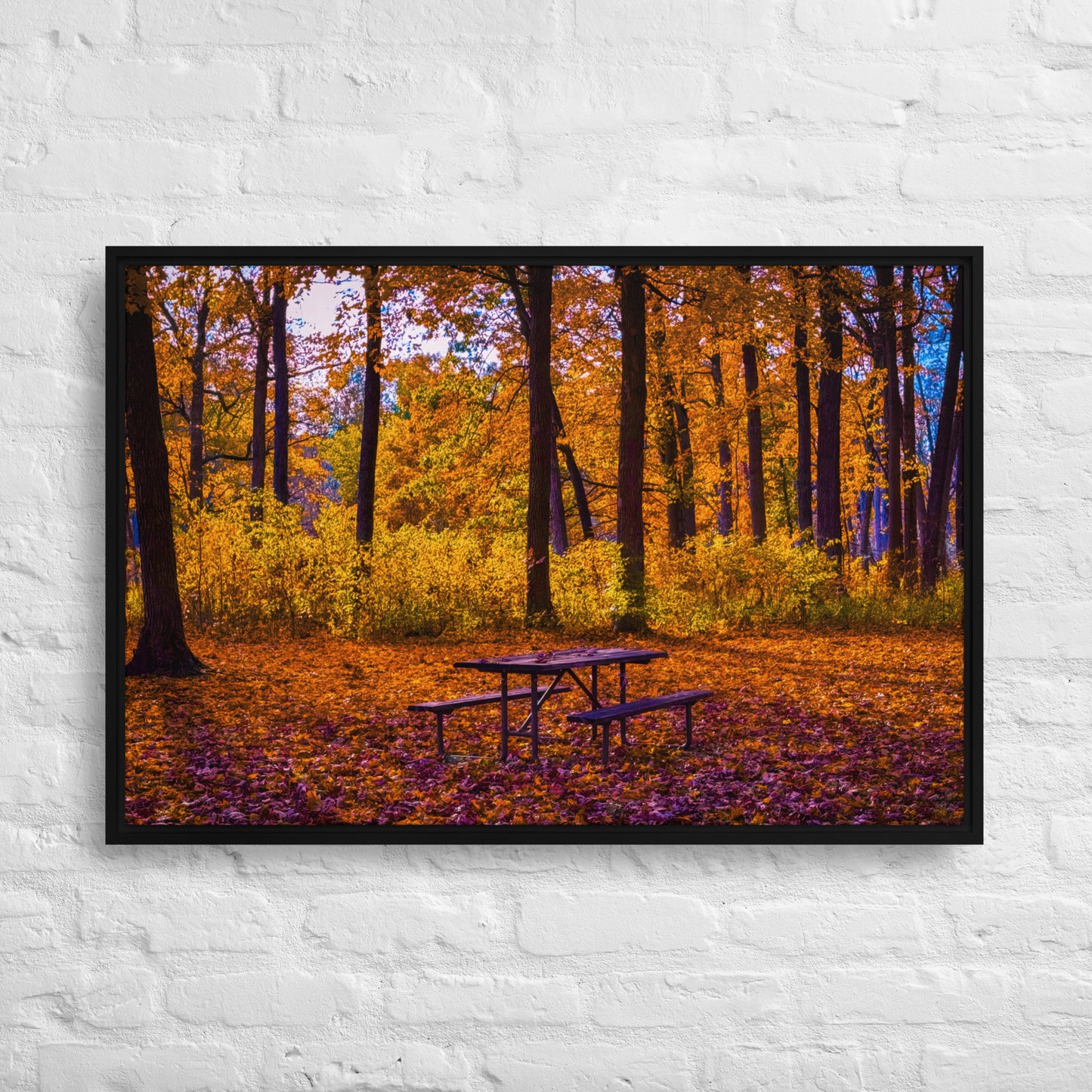 A Table for No One — Daniel Wright Forest Preserve | Framed Canvas Print