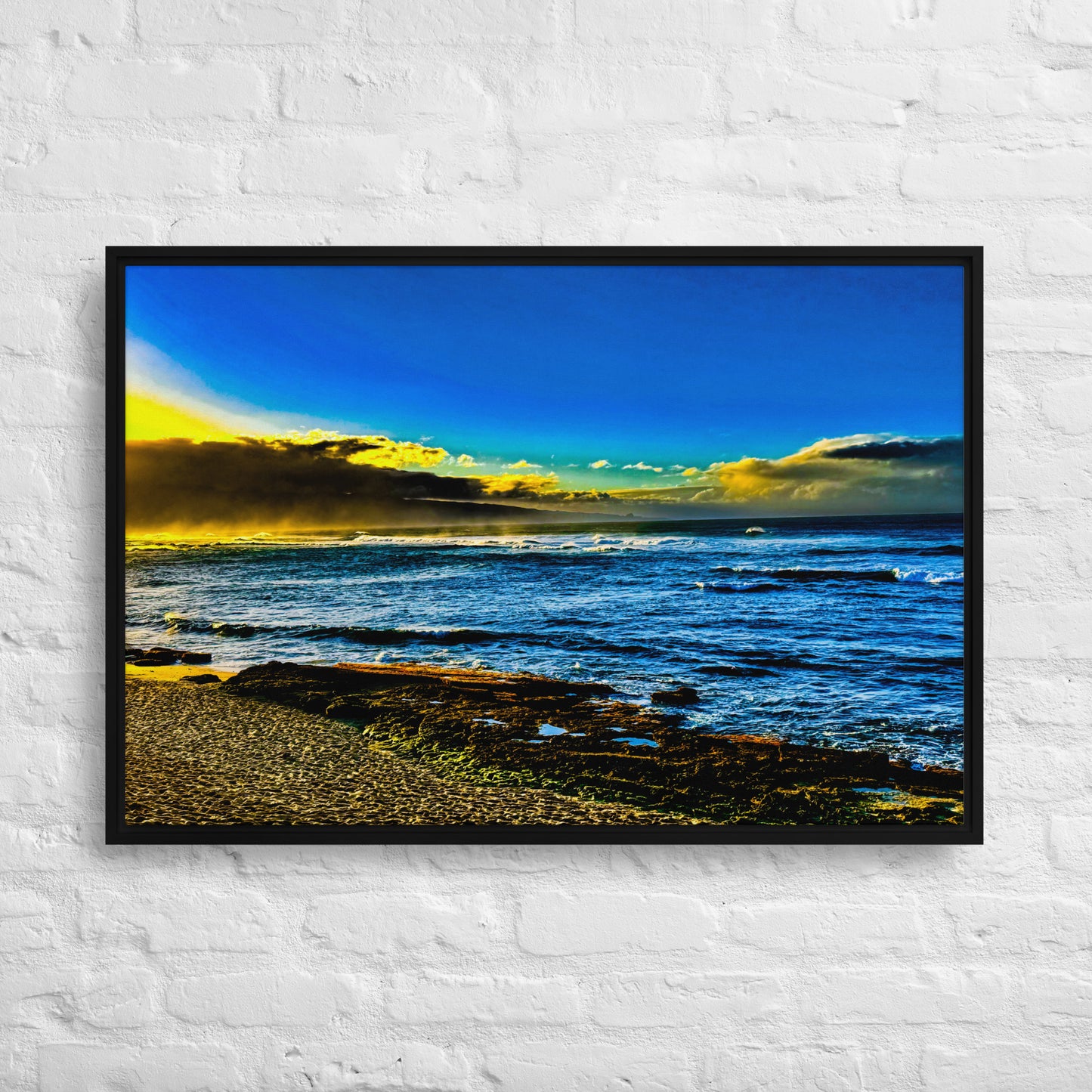 The Mist and the Light — Maui, North Shore | Framed Canvas Print