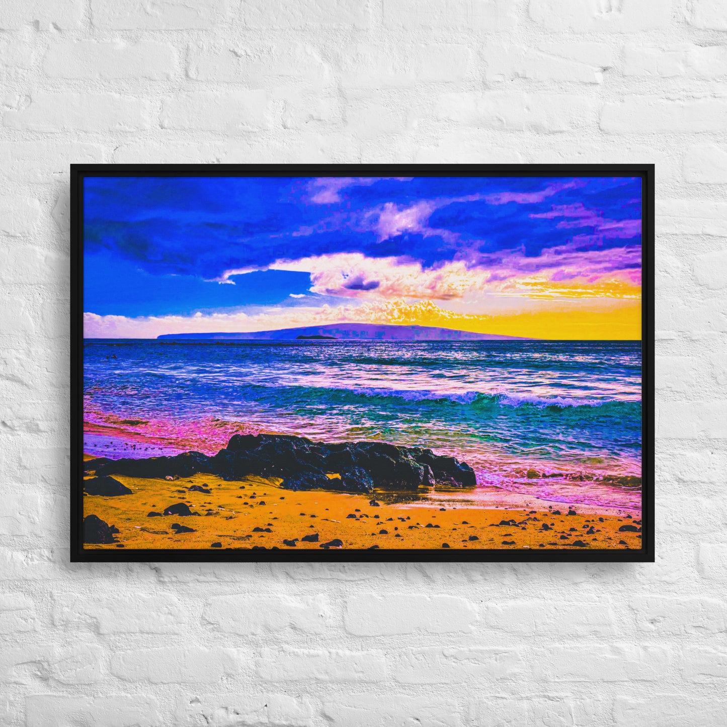 Island on the Horizon — Maui, Wailea | Framed Canvas Print
